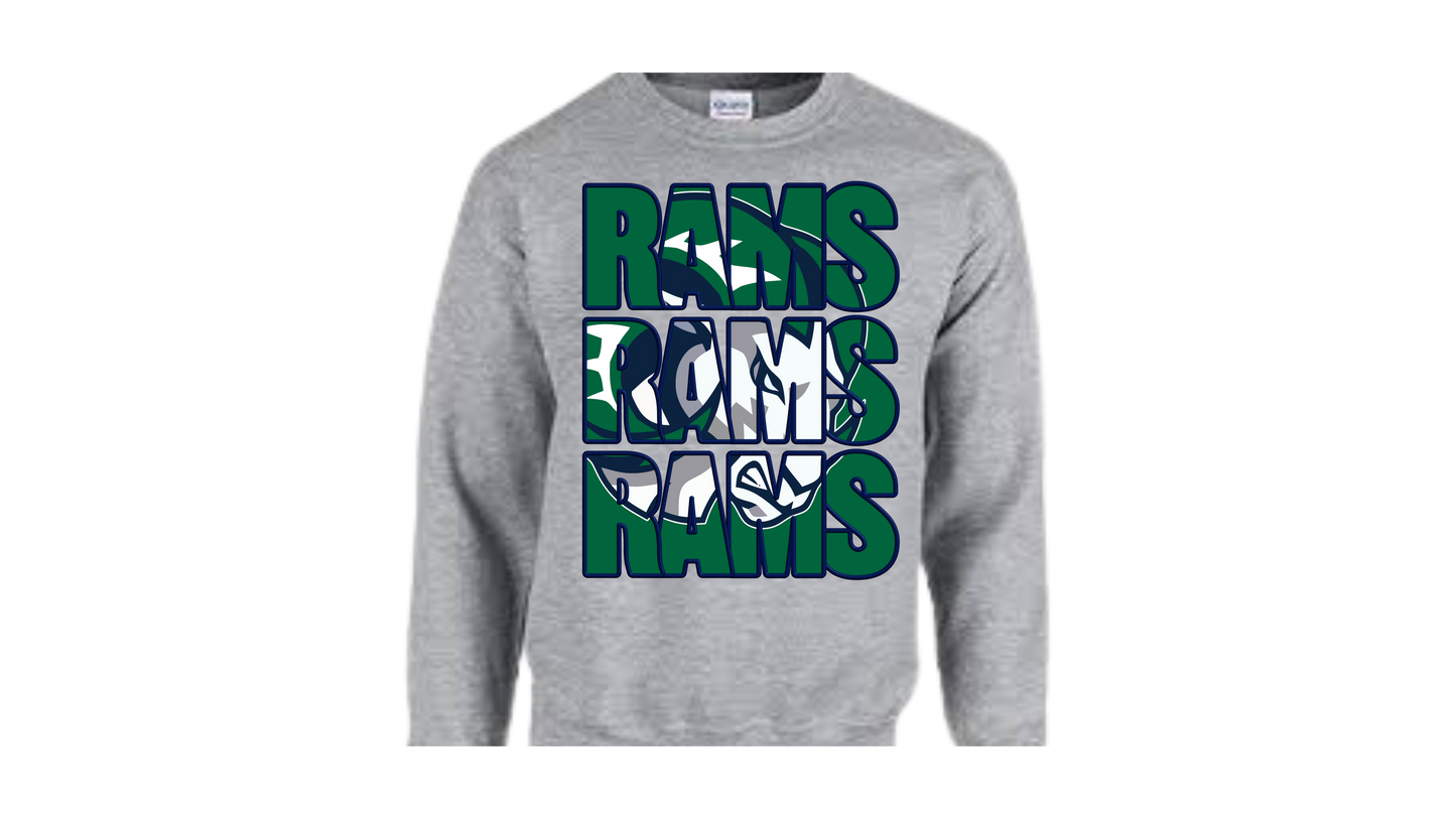 RAMS forrest green and blue Mirror sweatshirt