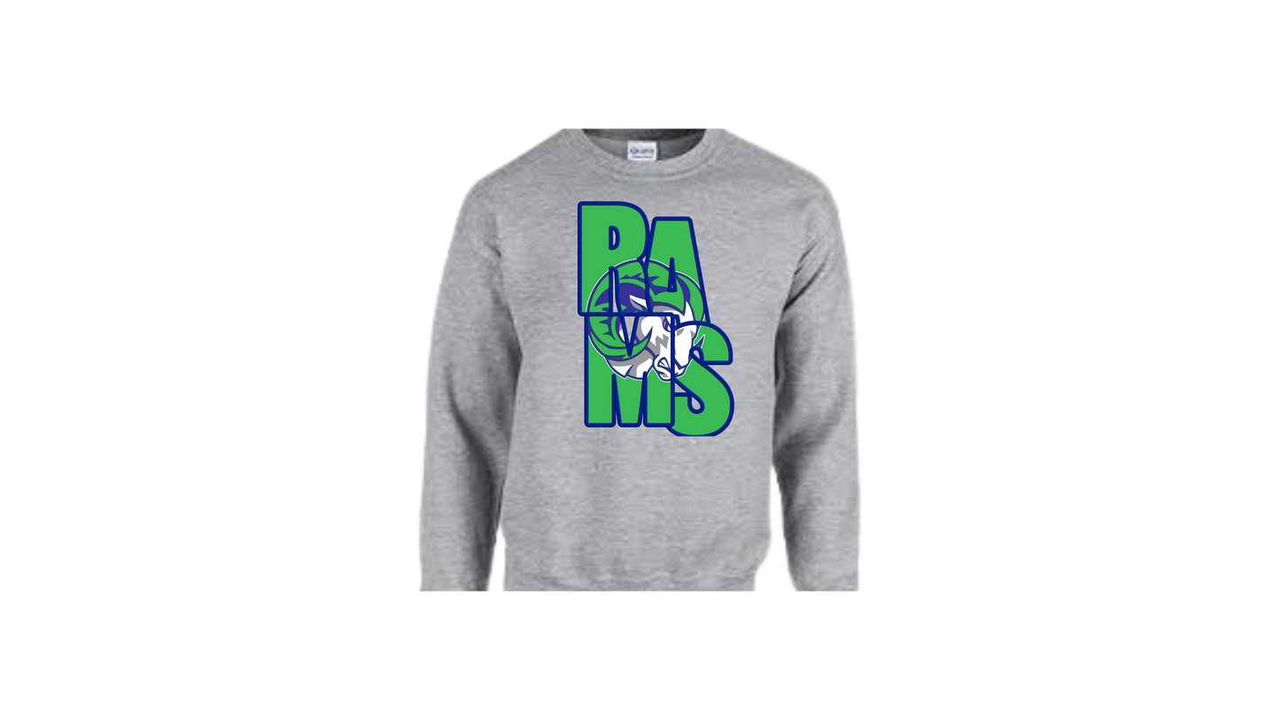 RAMS 2 Letter Overlapping sweatshirt - Bright green and blue