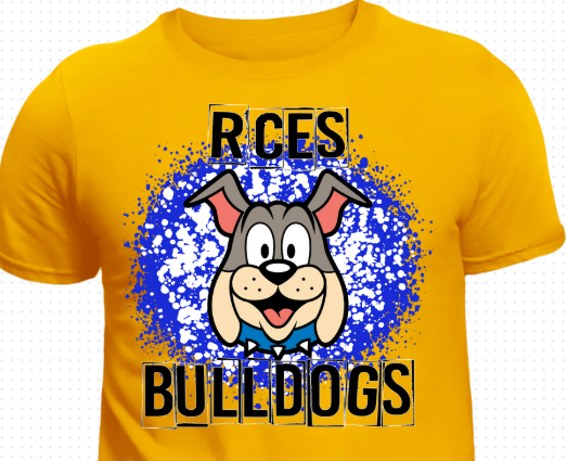 RCES Bulldogs "Champ" Paint Splatter Tee 3