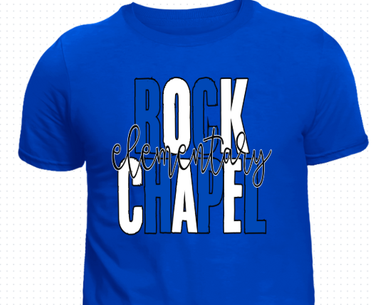 ROCK CHAPEL ELEMENTARY - DISTRESSED Royal & White