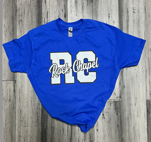 Royal Blue Rock Chapel RC curved tee