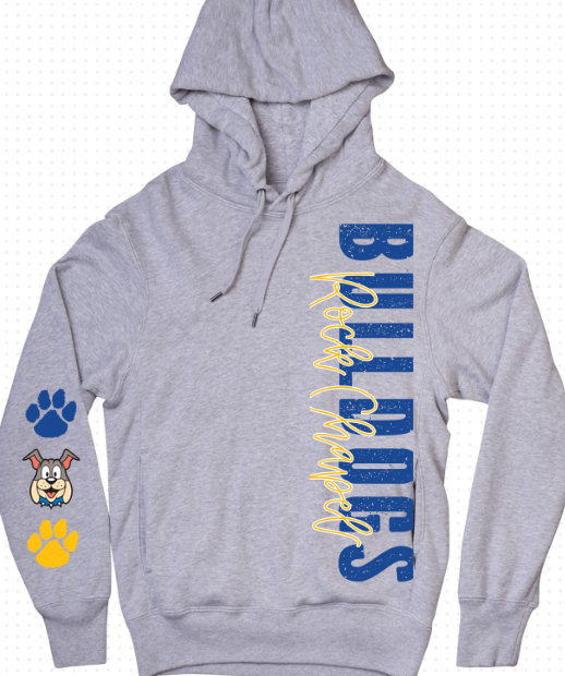 Vertical Bulldogs Mascot Hoodie Design w/ Sleeve print