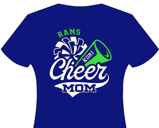 CHEER MOM! School Spirit TEE NAVY