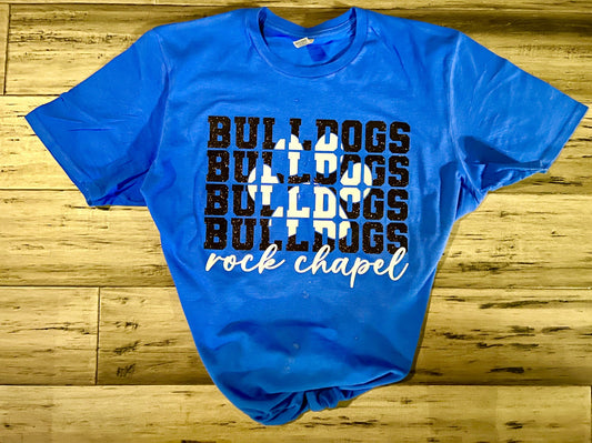 Bulldog Mirror Royal Blue Rock Chapel tee