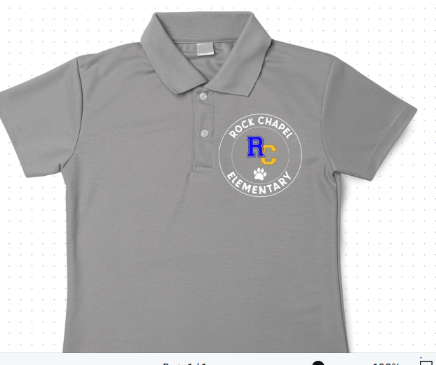 Gray RC Rock Chapel Elementary Polo Shirt