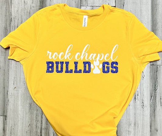 Golden Yellow Rock Chapel Bulldogs T Shirt